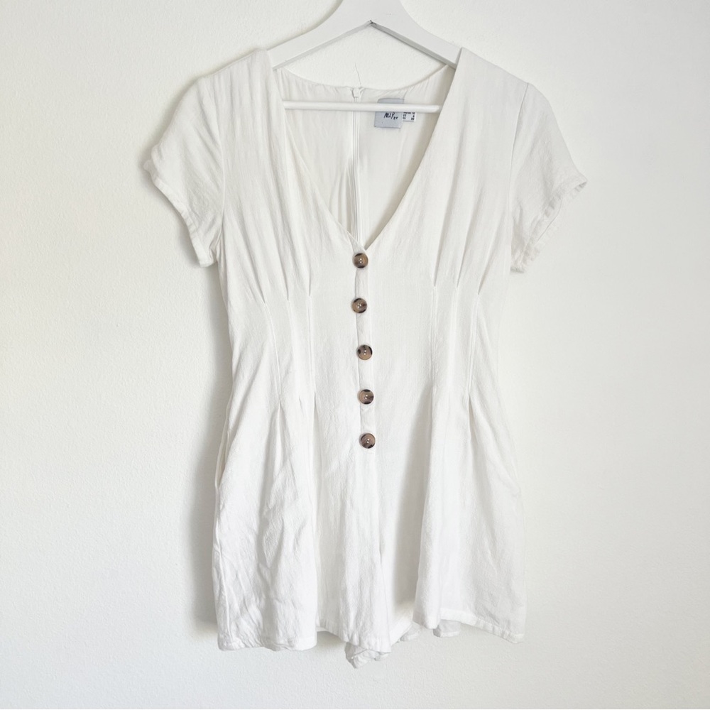 Princess Polly White Button-Front Romper